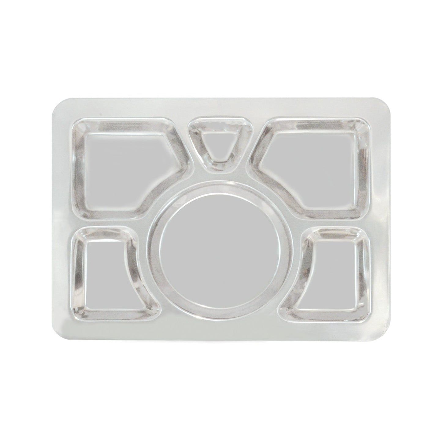 Tray SS 6-Comprt. W/ Round Center