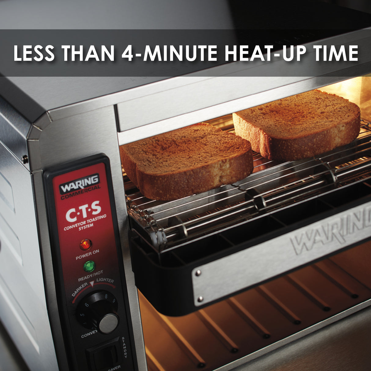 Waring HEAVY-DUTY CONVEYOR TOASTER 208V WITH POWER CONTROL AND BELT SPEED CONTROL Model: CTS1000B