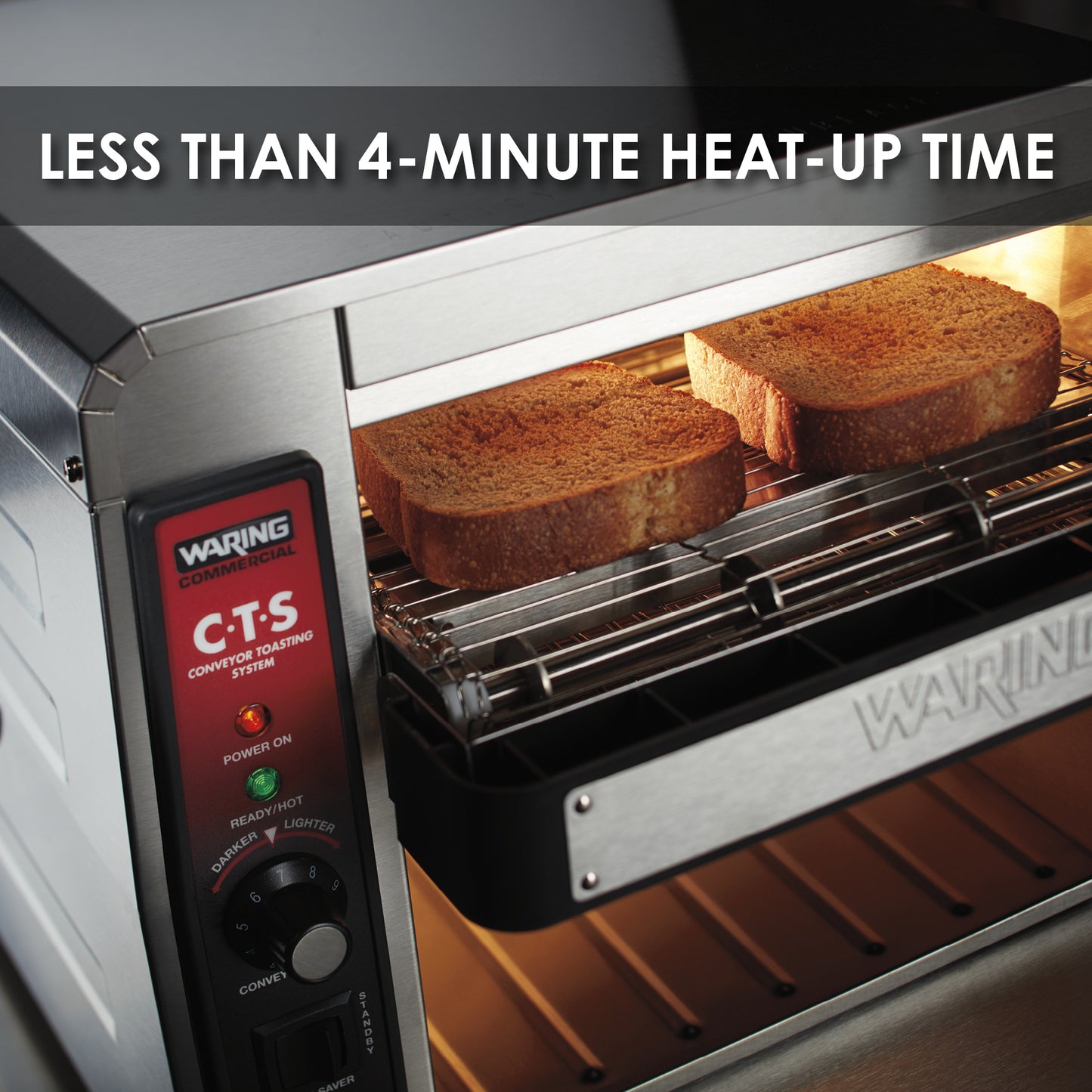 Waring HEAVY-DUTY CONVEYOR TOASTER 208V WITH POWER CONTROL AND BELT SPEED CONTROL Model: CTS1000B