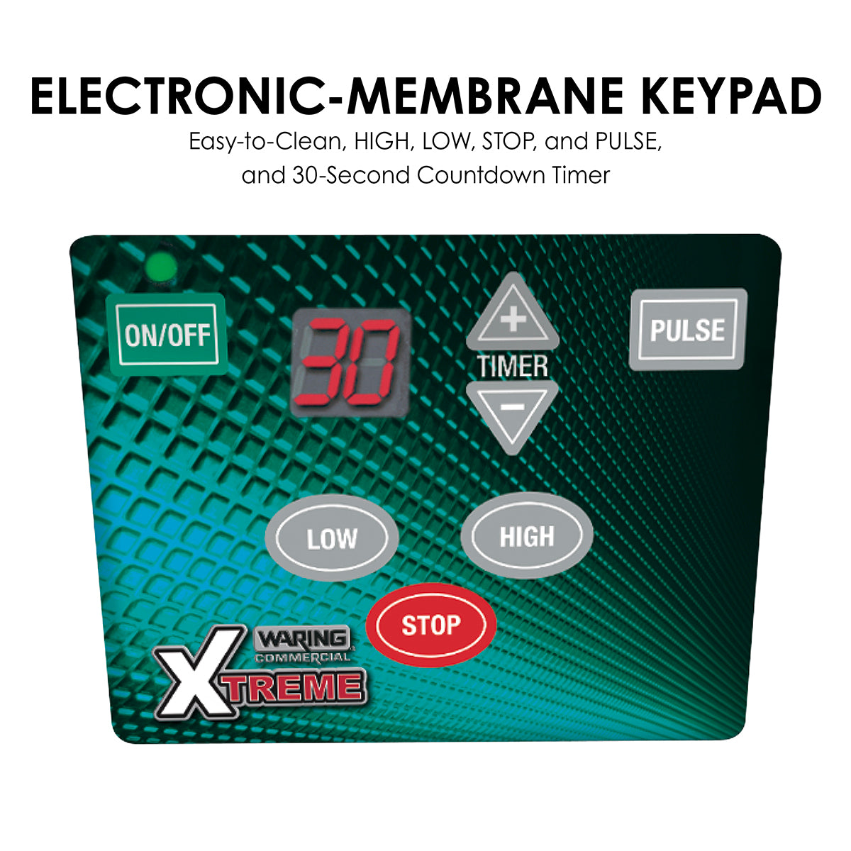 Waring HI-POWER ELECTRONIC KEYPAD BLENDER WITH TIMER AND 48 OZ. BPA-FREE COPOLYESTER CONTAINER – MADE IN THE USA* Model: MX1100XTXP