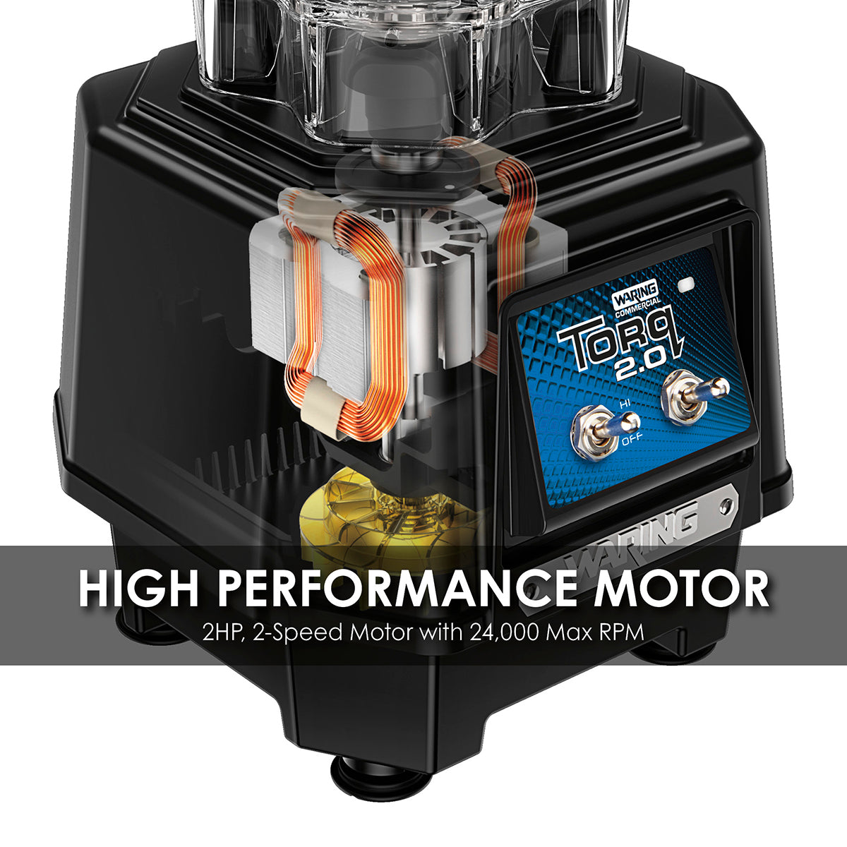 Waring TORQ 2.0 – 2 HP BLENDER WITH TOGGLE SWITCH AND 64 OZ. COPOLYESTER JAR Model: TBB145P6