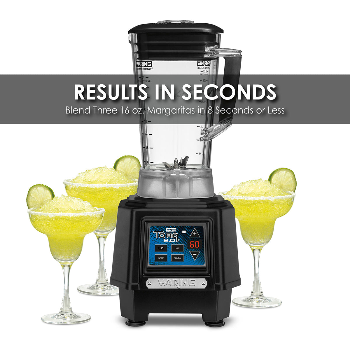 Waring TORQ 2.0 – 2 HP BLENDER WITH ELECTRONIC TOUCHPAD CONTROLS, 60-SECOND COUNTDOWN TIMER AND 64 OZ. COPOLYESTER JAR Model: TBB160P6