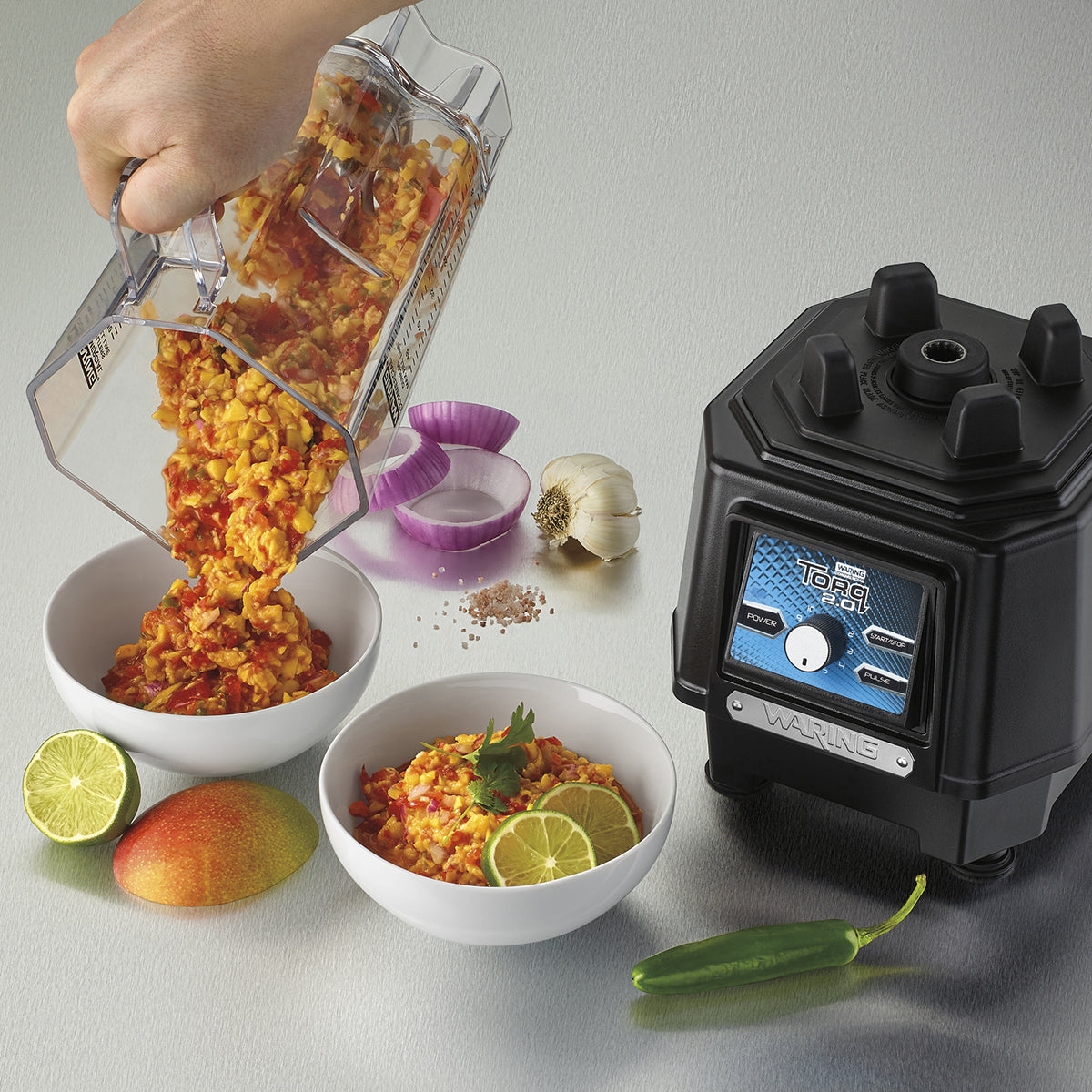 Waring TORQ 2.0 – 2 HP BLENDER WITH ELECTRONIC TOUCHPAD, VARIABLE SPEED CONTROL DIAL – MADE IN THE USA* Model: TBB175