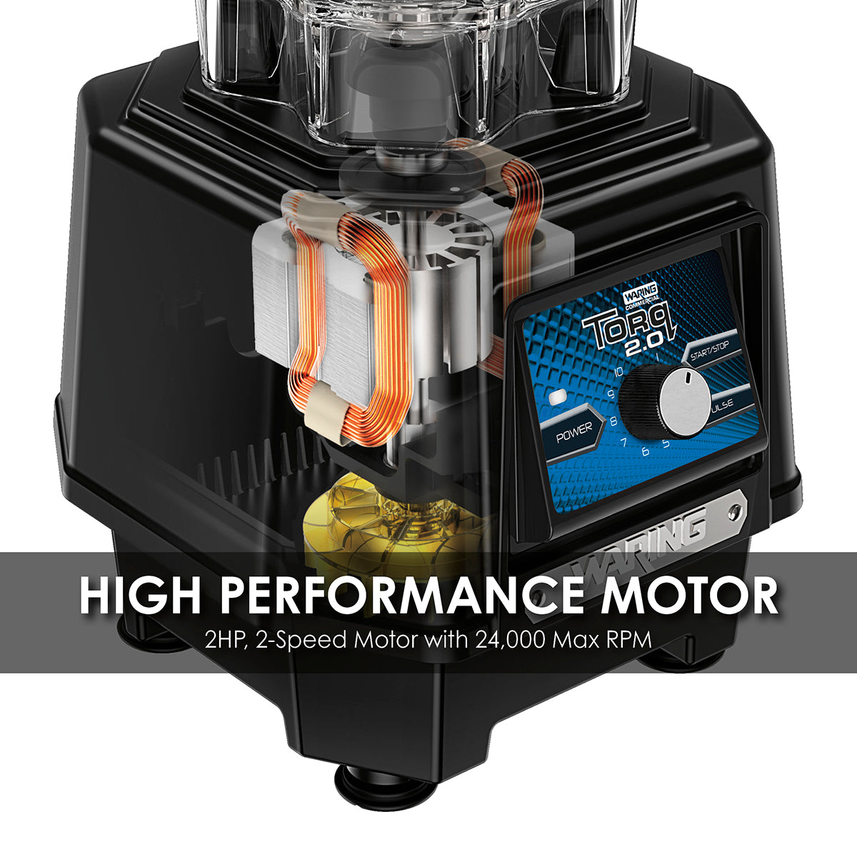 Waring TORQ – 2.0 2 HP BLENDER WITH ELECTRONIC TOUCHPAD, VARIABLE SPEED CONTROL DIAL AND 48 OZ. STAINLESS STEEL JAR Model: TBB175S4