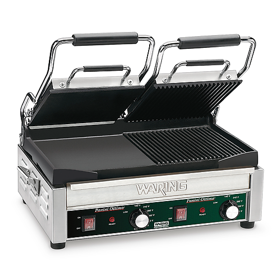 Waring DOUBLE ITALIAN-STYLE PANINI/FLAT GRILL – 240V Model: WDG300