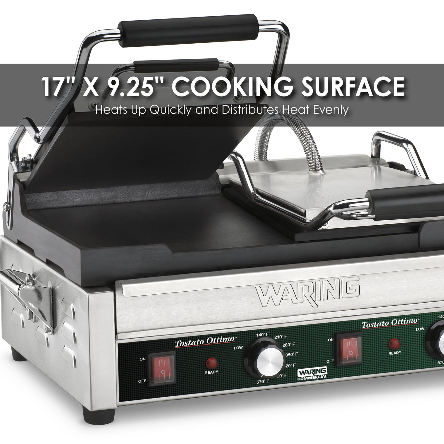 Waring TOSTATO SUPREMO® DOUBLE ITALIAN-STYLE FLAT GRILL – 240V Model: WFG300