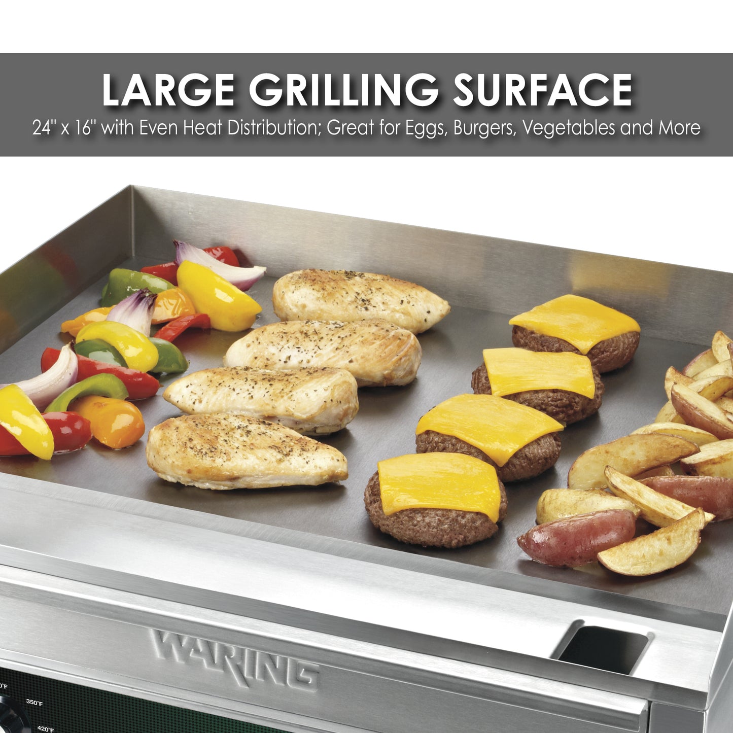 Waring 24" ELECTRIC COUNTERTOP GRIDDLE – 240V Model: WGR240X