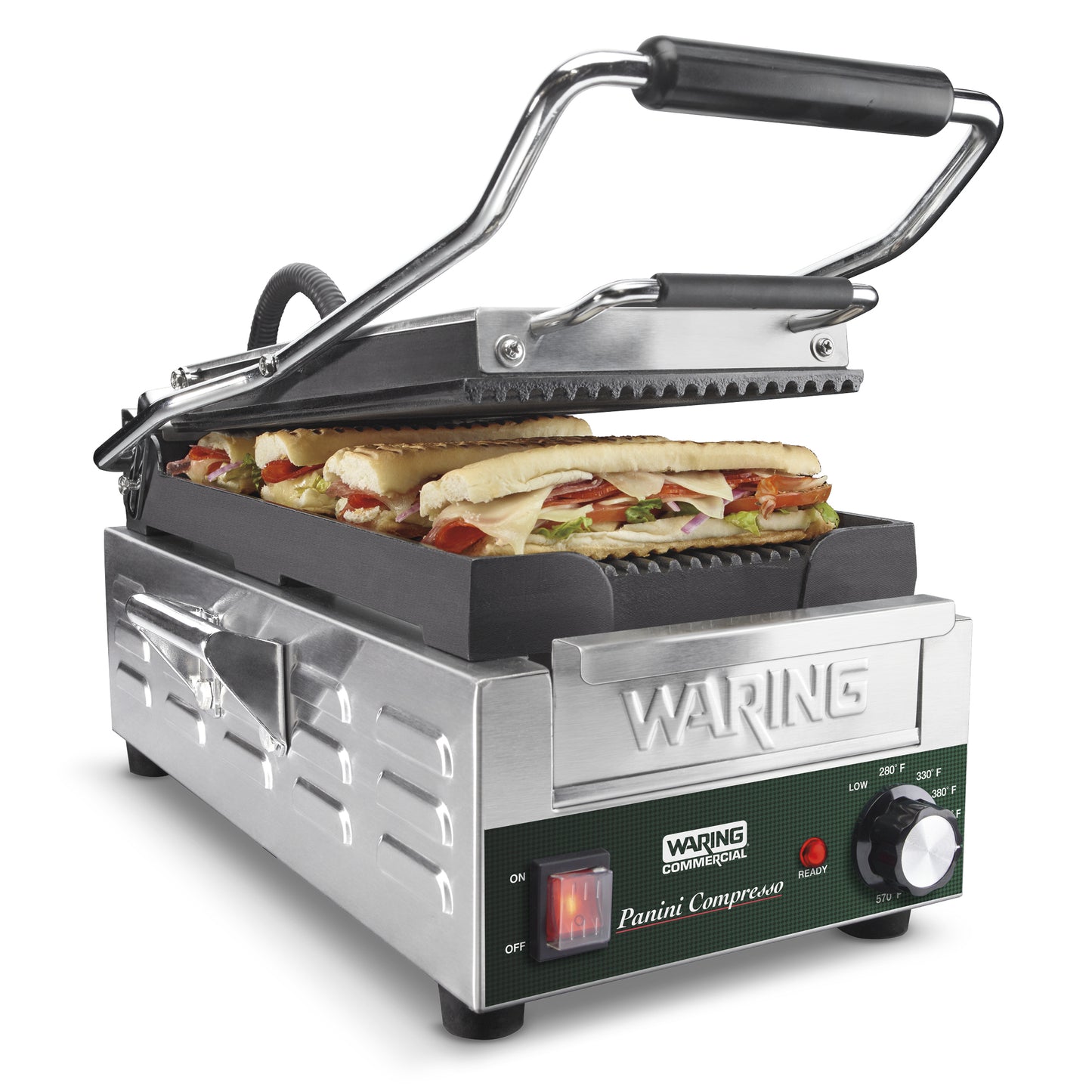 Waring PANINI COMPRESSO‚Ñ¢ SLIMLINE PANINI GRILL Model: WPG200