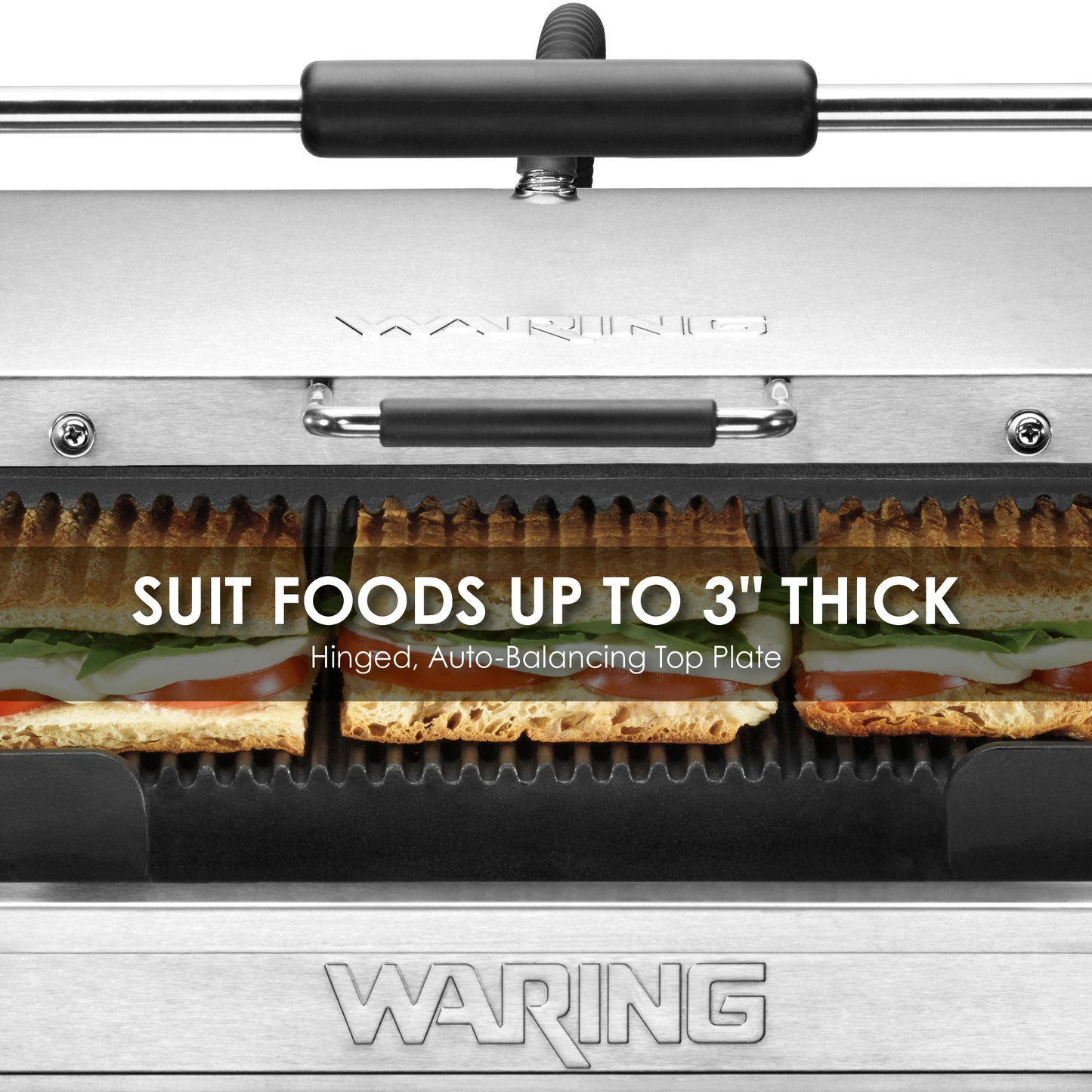 Waring LARGE ITALIAN-STYLE PANINI GRILL WITH TIMER - 120V Model: WPG250T