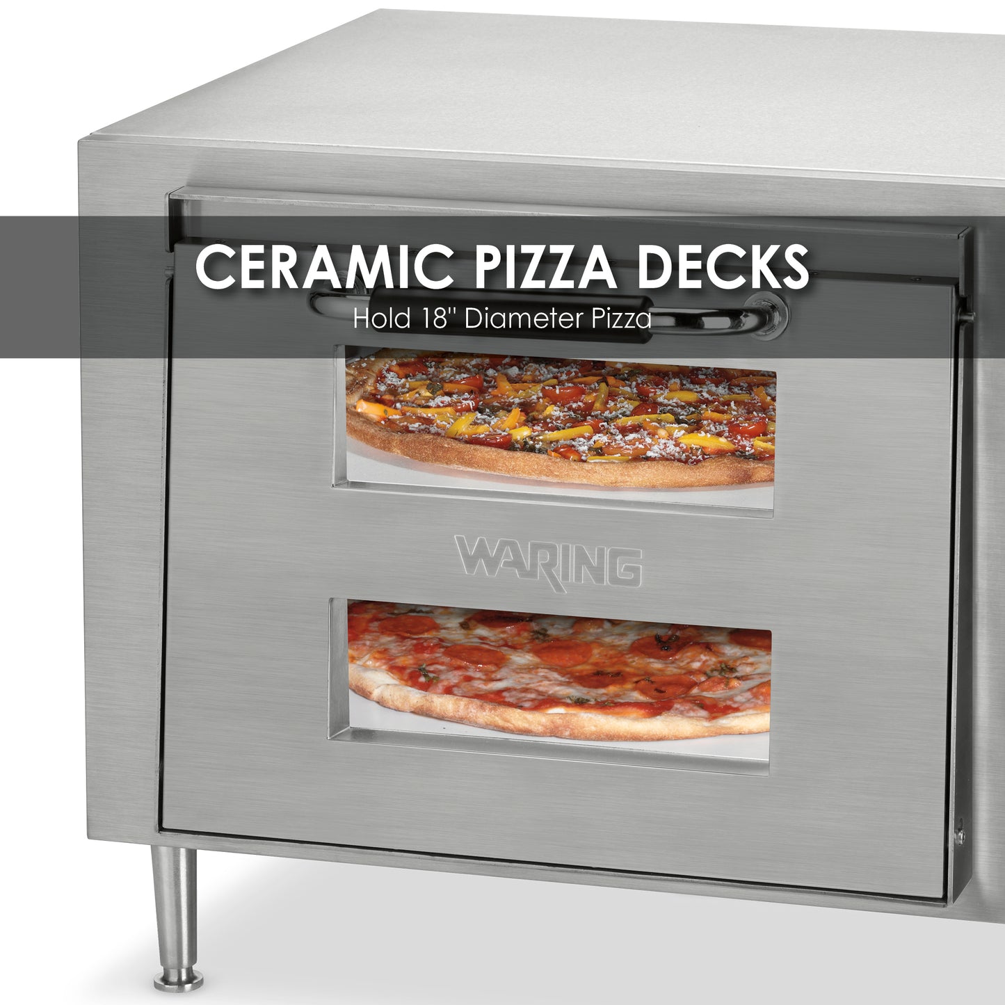 Waring HEAVY-DUTY DOUBLE-DECK PIZZA OVEN - SINGLE CHAMBER Model: WPO700