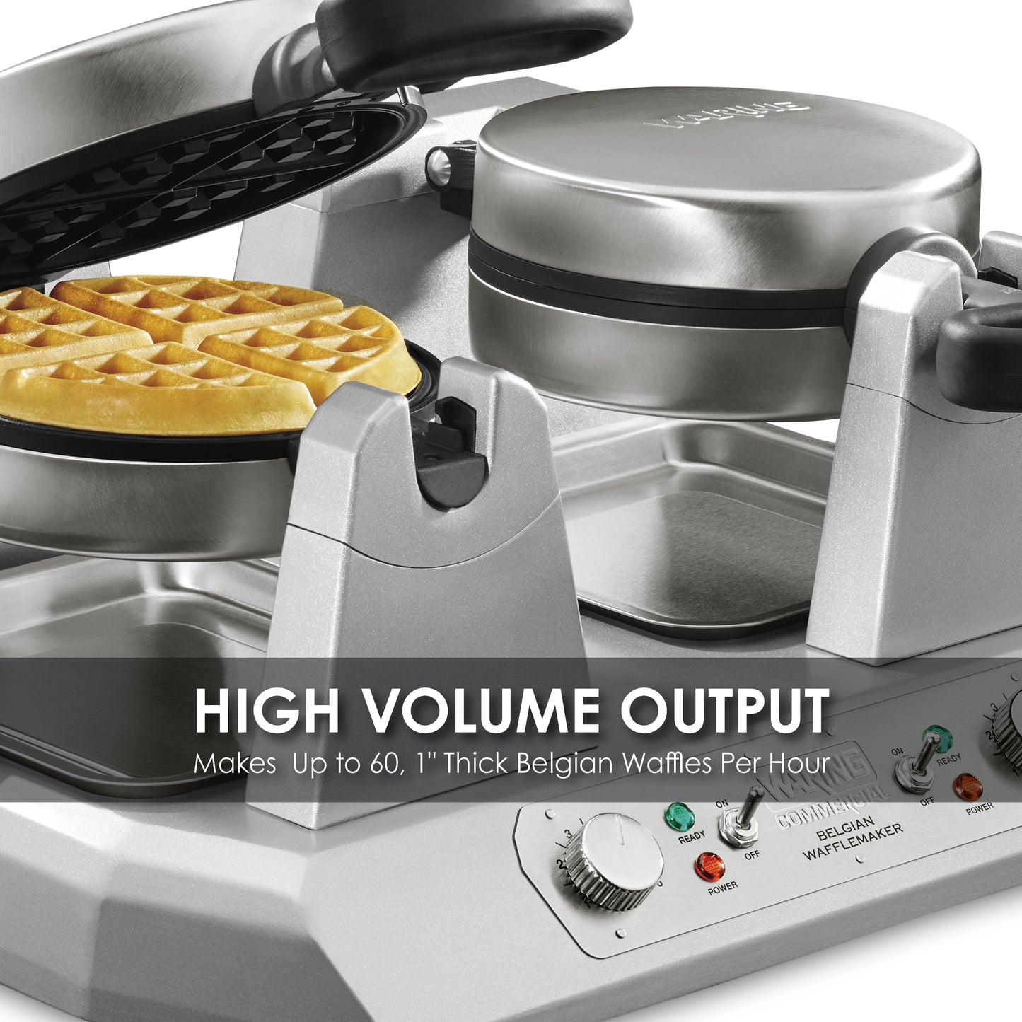 Waring SIDE-BY-SIDE SINGLE BELGIAN WAFFLE MAKER – 120V 2400W Model: WW250X2