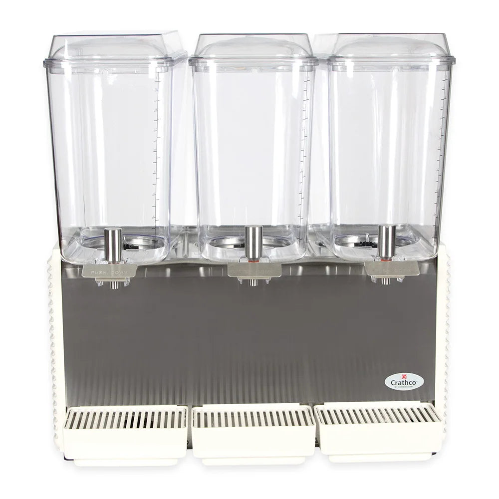 Crathco D35-4 Classic Bubbler Series Triple 5 Gallon Bowl High Impact Plastic Refrigerated Beverage Dispenser