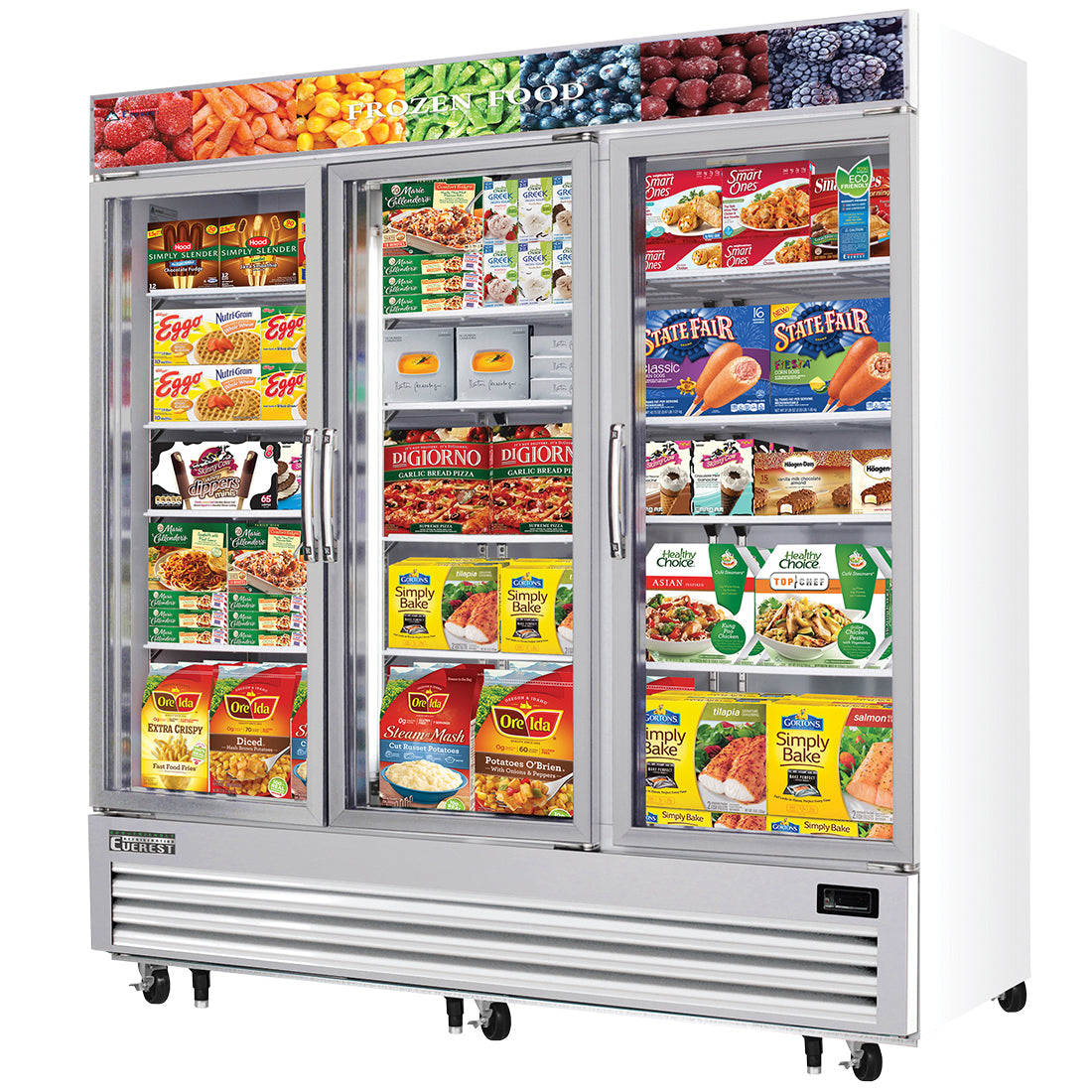 Everest 3 Glass Door Freezer, 69 cu ft Model EMGF69