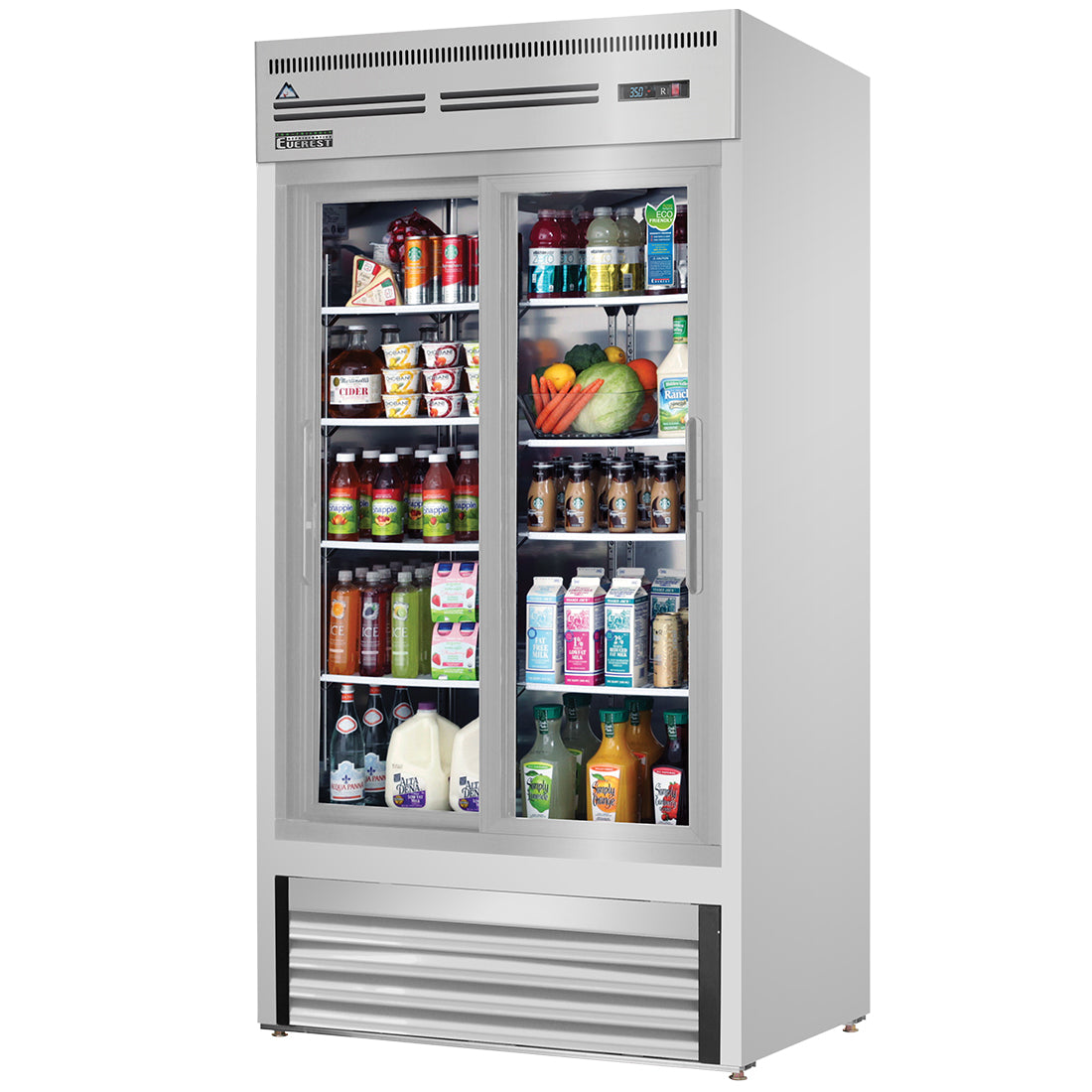 Everest 2 Door Refrigerator Merchandiser (Sliding), 33 cu ft - Stainless Steel Interior & Exterior Model EMGR33-SS