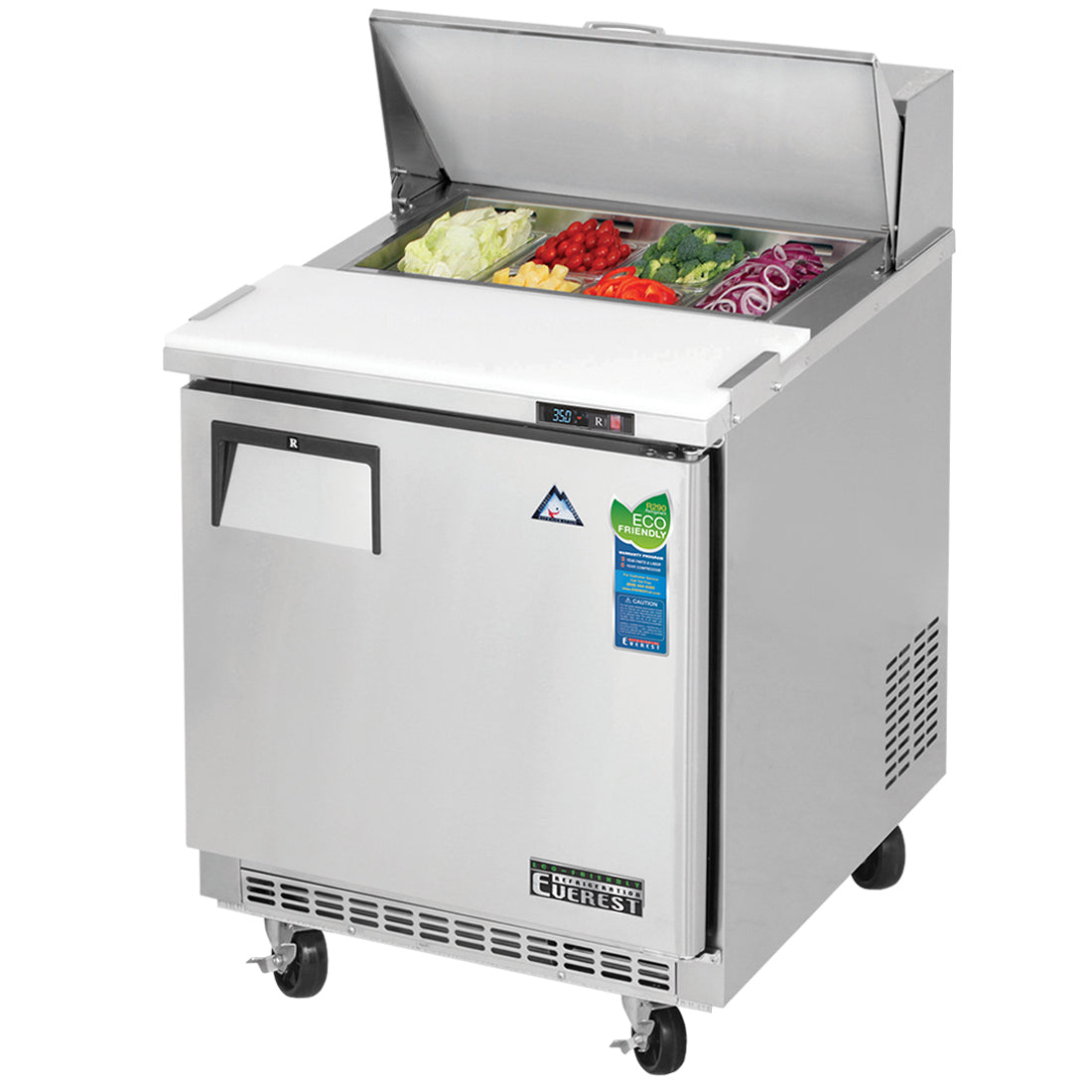 Everest 1 Door Sandwich Prep Table, 27 1/2" Model EPBNR1