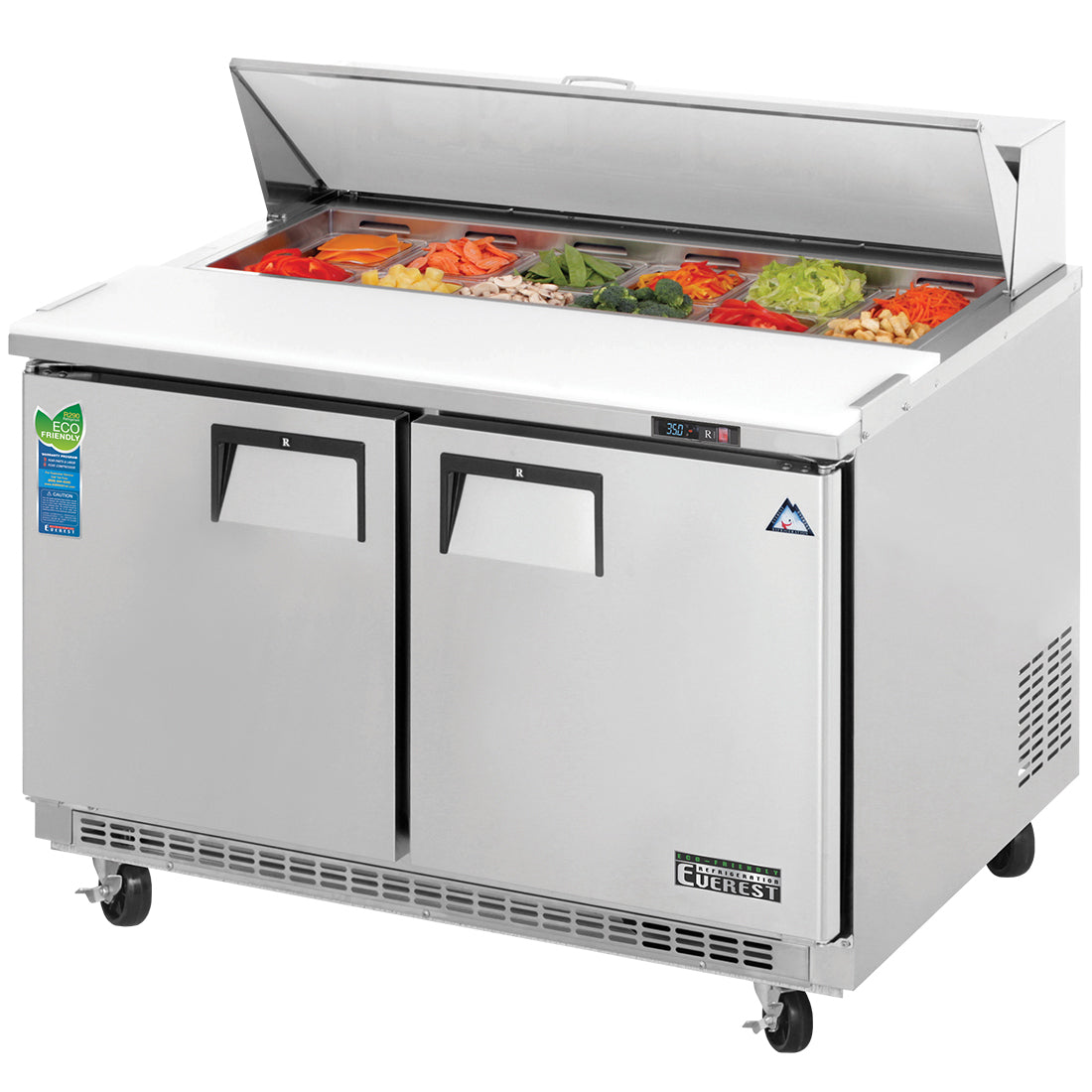 Everest 2 Door Sandwich Prep Table, 47 1/2" Model EPBNR2