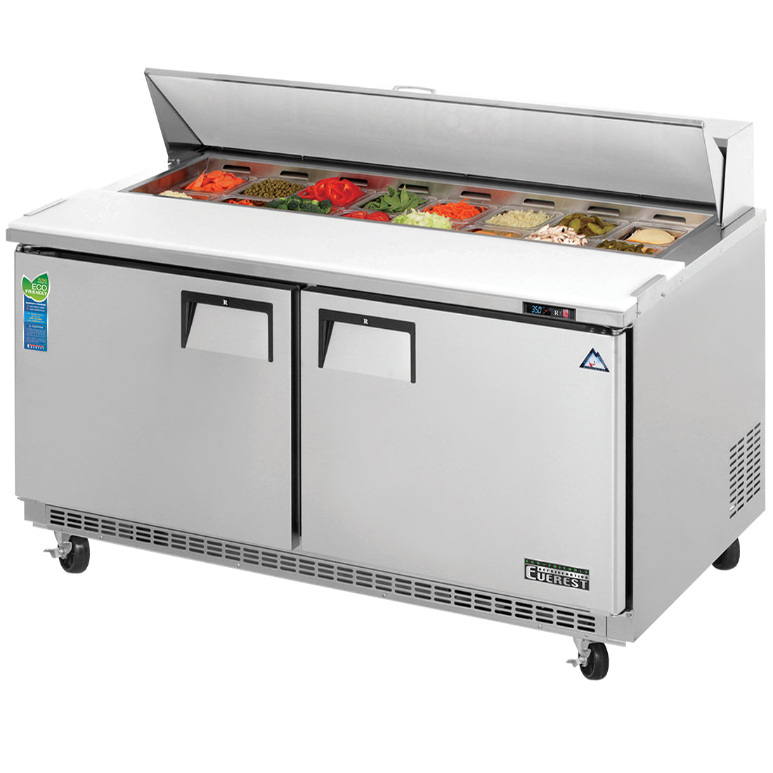 Everest 2 Door Sandwich Prep Table, 59 1/2" Model EPBNWR2