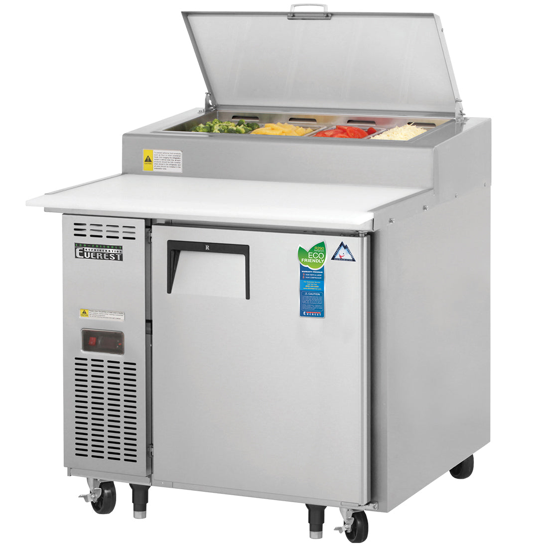 Everest 1 Door Pizza Prep Table, 35 1/2" Model EPPR1