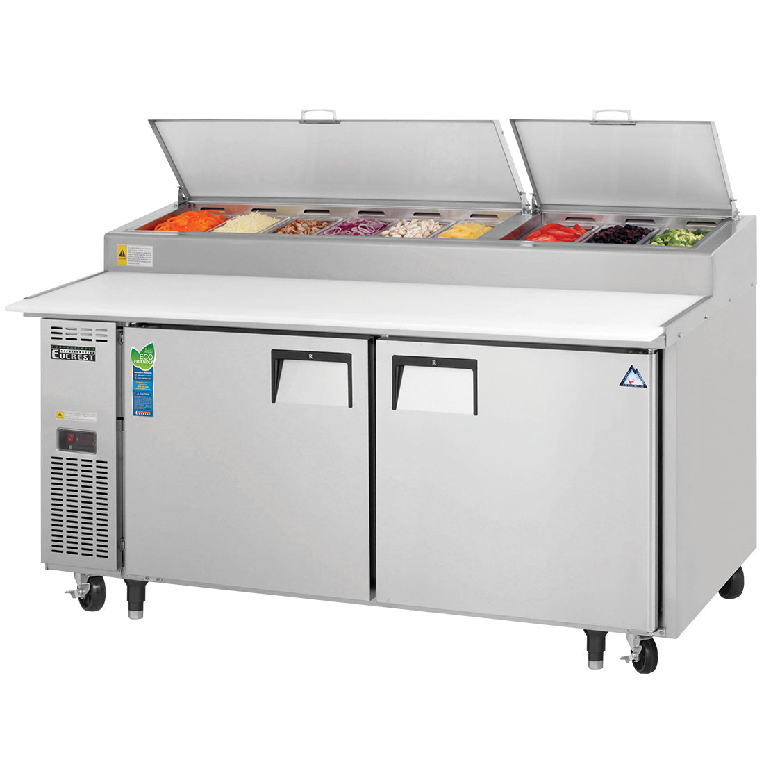 Everest 2 Door Pizza Prep Table, 71 1/2" Model EPPR2