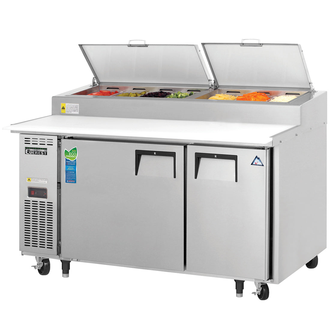 Everest 2 Door Pizza Prep Table, 59 1/2" Model EPPSR2