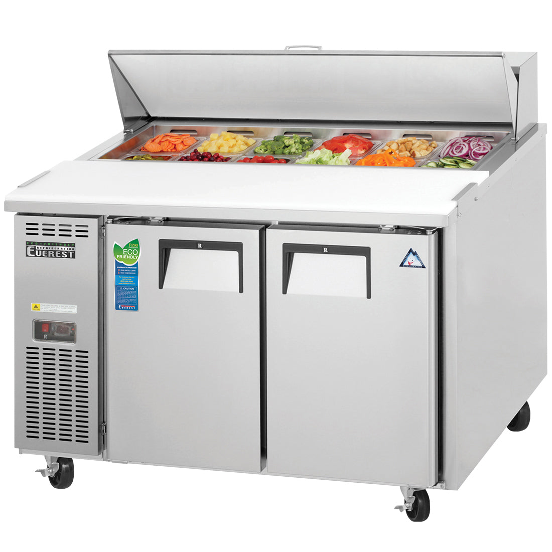 Everest 2 Door Sandwich Prep Table, 47 1/2" Model EPR2