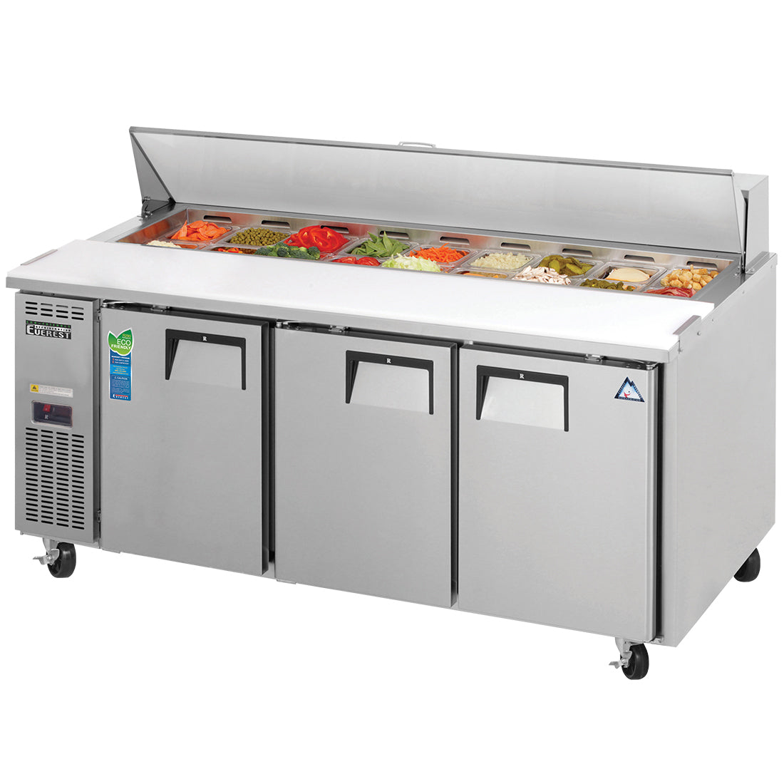 Everest 3 Door Sandwich Prep Table, 71 1/2" Model EPR3