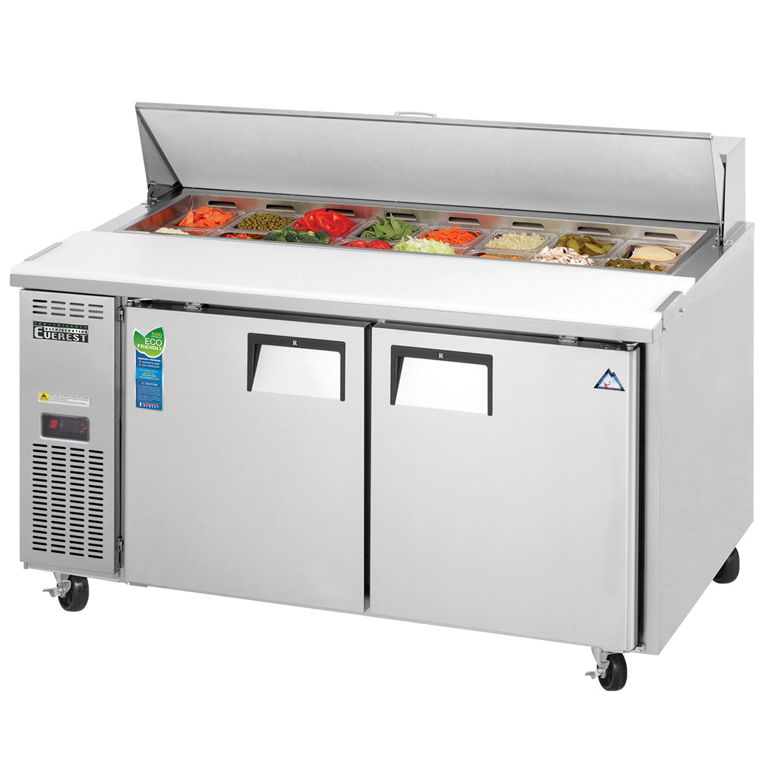 Everest 2 Door Sandwich Prep Table, 59 1/2" Model EPWR2