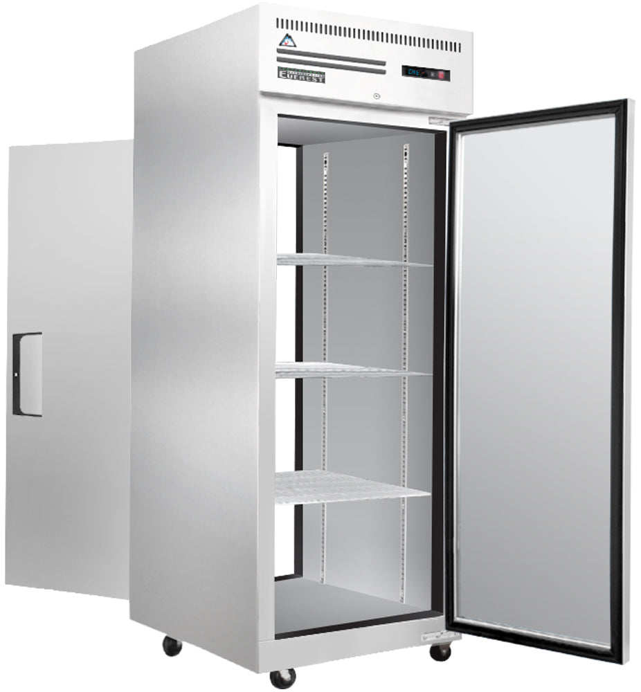 Everest 1 Section - 1 Front Solid Door & 1 Rear Solid Door Pass-Thru Refrigerator, 29 1/4" Model ESPT-1S-1S