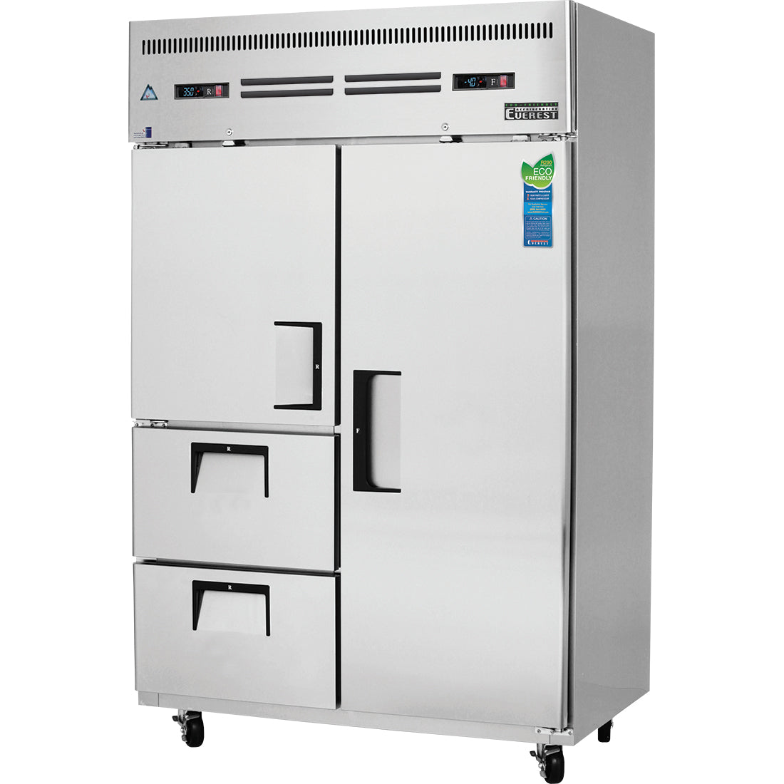 Everest 2 Section - 1 Half Dr & 2 Drawer (LFT; Ref), 1 Full Dr (RT; Fzr) Dual Temp, 49 3/4" Model ESRF2D2