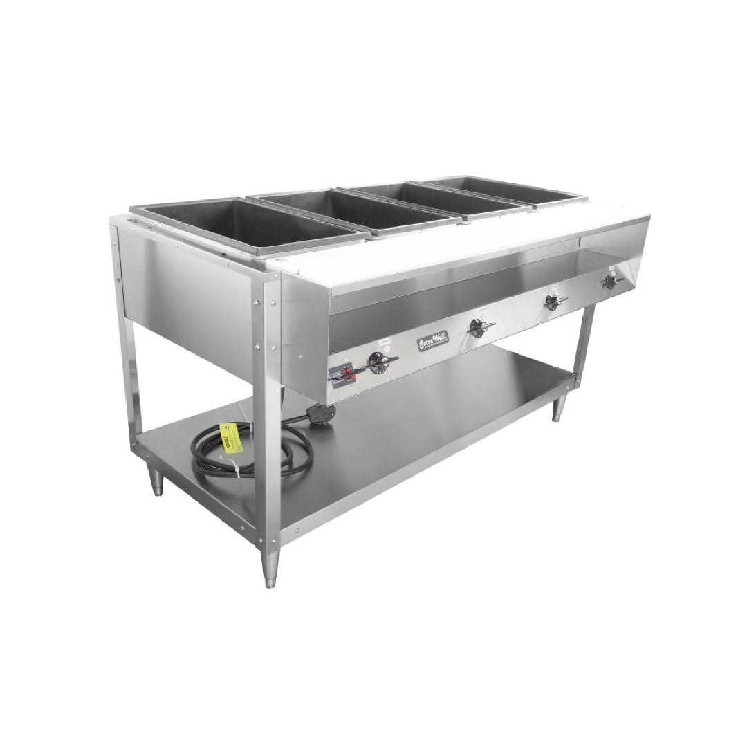 Vollrath 120-volt 2800-watt four-well Servewell® stainless steel hot-food table 38104