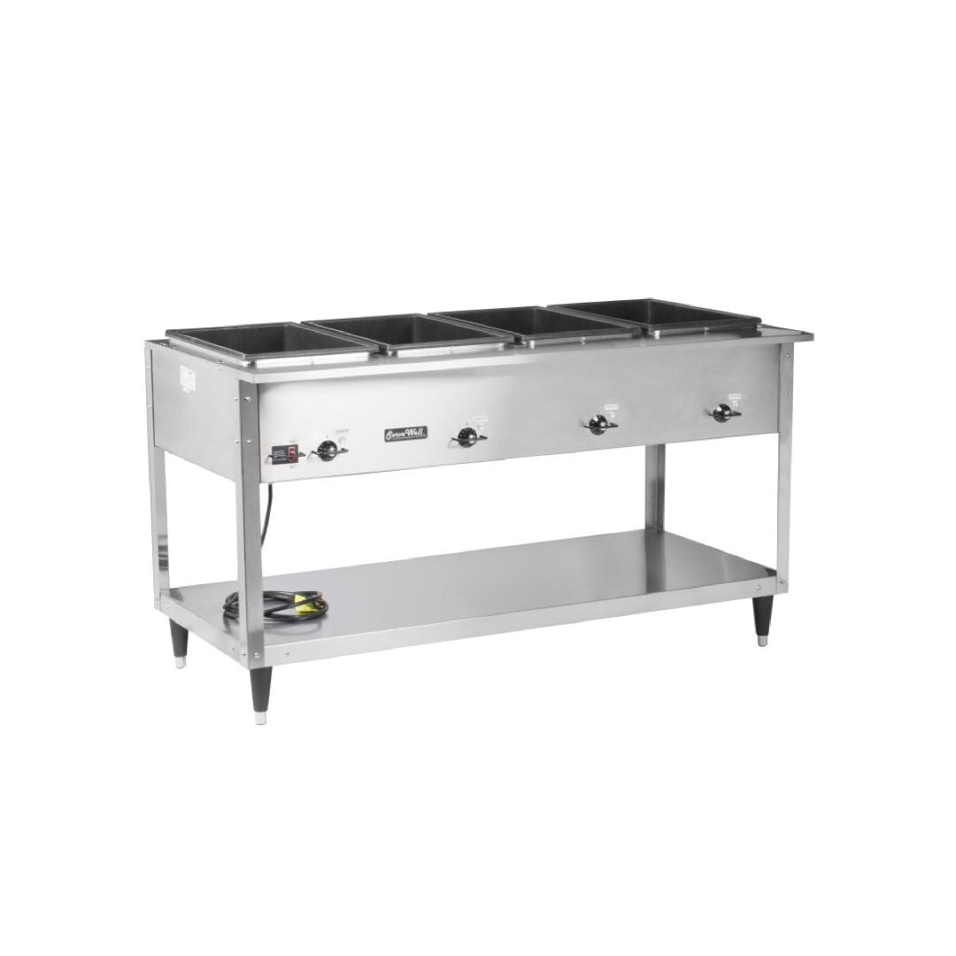 Vollrath 120-volt 1920-watt four-well Servewell® SL streamlined stainless steel hot-food table 38204