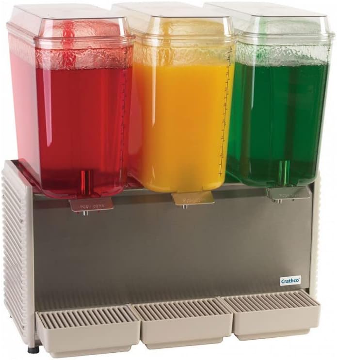 Crathco D35-4 Classic Bubbler Series Triple 5 Gallon Bowl High Impact Plastic Refrigerated Beverage Dispenser