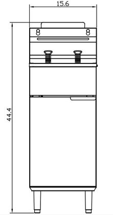 Migali Competitor Series Fryer, liquid propane gas, floor model, 15.6" W, 40 lb oil tank