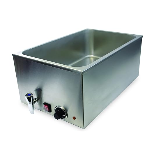GFW-100D Electric Countertop Food Warmer with Drain, 24-Liters, Stainless Steel