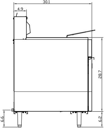 Migali Competitor Series Fryer, liquid propane gas, floor model, 15.6" W, 40 lb oil tank