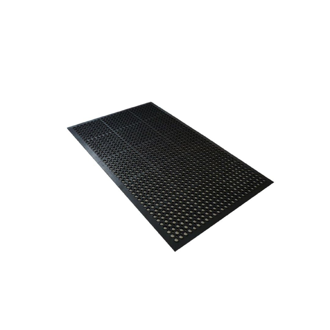 Axia 60" W x 36" D x 0.38" Thick Black Rubber Economy Anti-Fatigue Floor Mat AFD3660BN