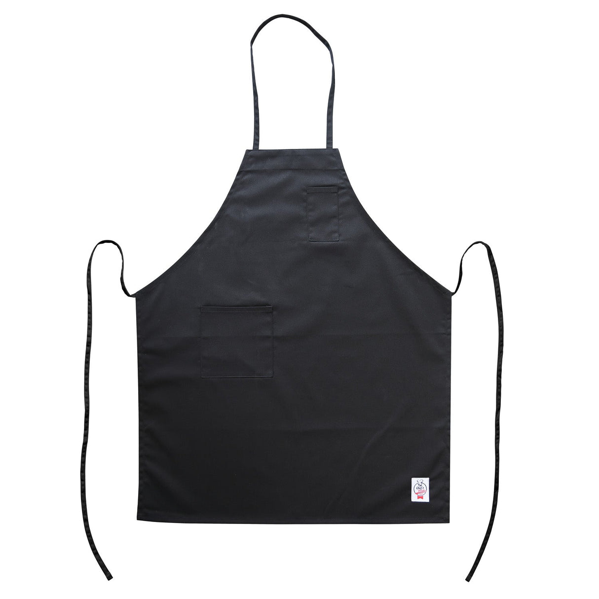 Chef's Pride Apron Bib Full Length w/ Pocket Black