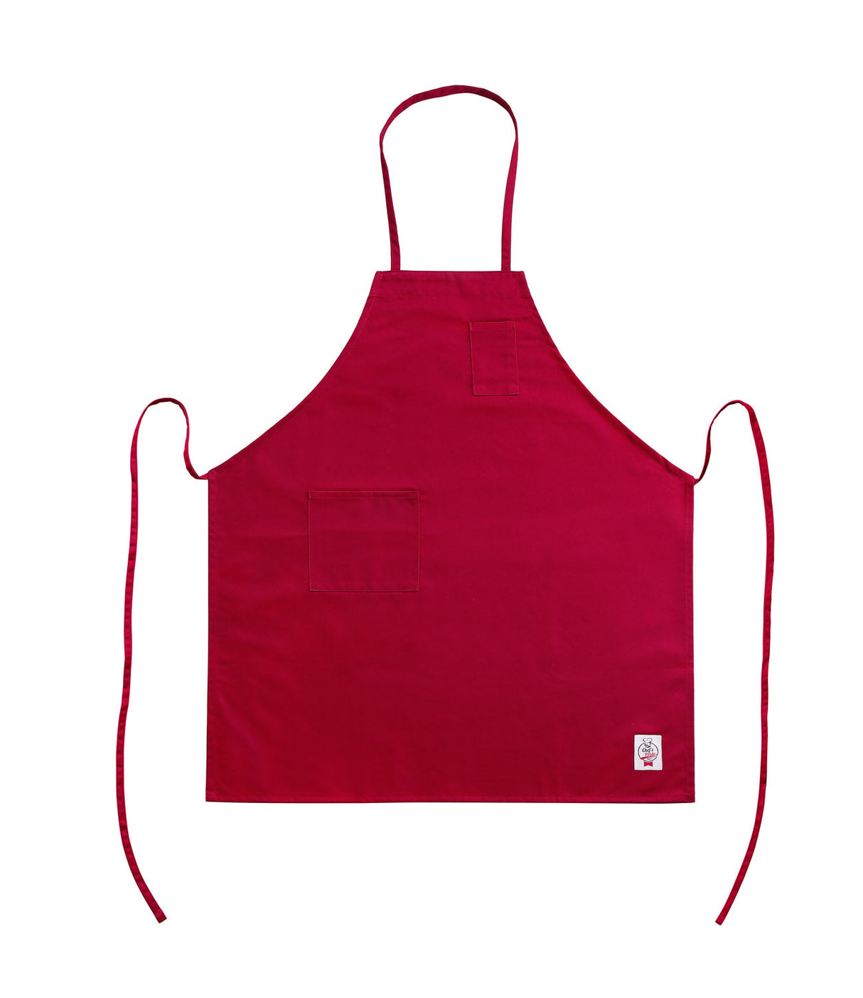 Chef's Pride Apron Bib Full Length w/ Pocket Red