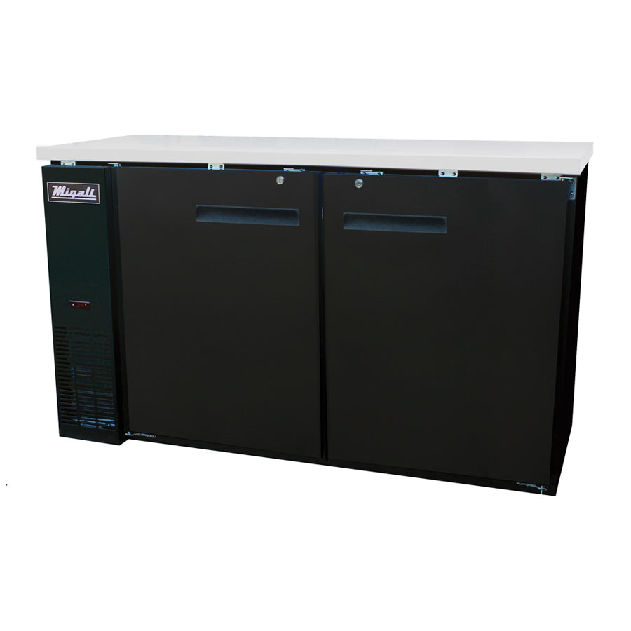 Migali Competitor Series Refrigerated Back Bar Cabinet, 60.8” W, 15.8 cu. ft. capacity, (2) hinged solid doors