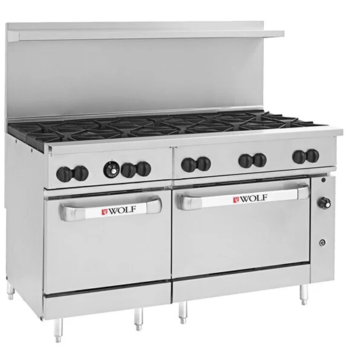 Wolf C60SS-10B 60" 10 Burner Gas Range w/ (2) Standard Ovens, Natural Gas