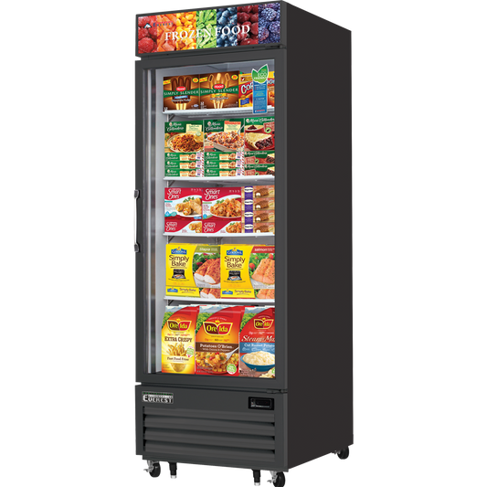 Everest 1 Glass Door Freezer, 23 cu ft - Black Exterior Model EMGF23B
