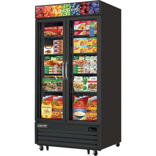 Everest 2 Glass Door Freezer, 36 cu ft - Black Exterior Model EMGF36B