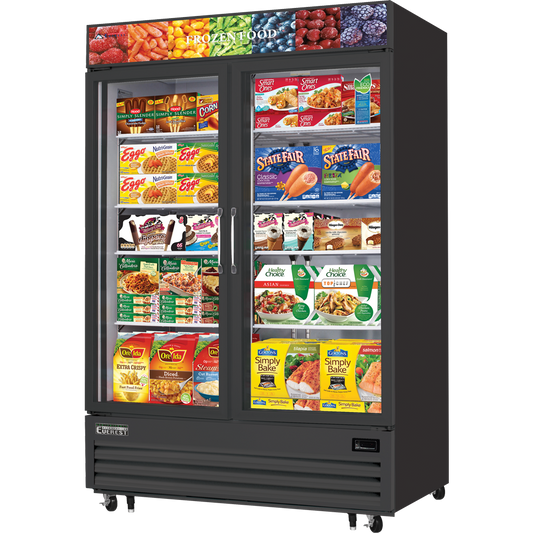 Everest 2 Glass Door Freezer, 48 cu ft - Black Exterior Model EMGF48B