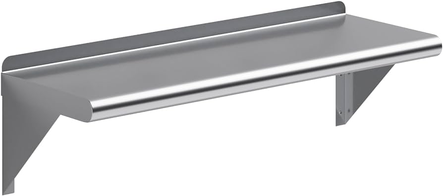 Evernew Wall mount shelf 12"X36" - 18GA.430S/S shelf and brackets