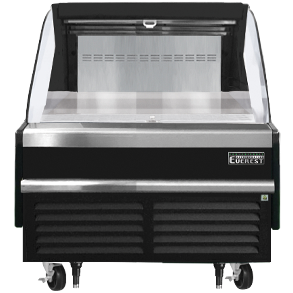 Everest Horizontal Open Air Merchandiser, 37 1/4" Length, 34 1/4" Depth, 41" Height - Black Exterior Model EOMH-36-B-35-S