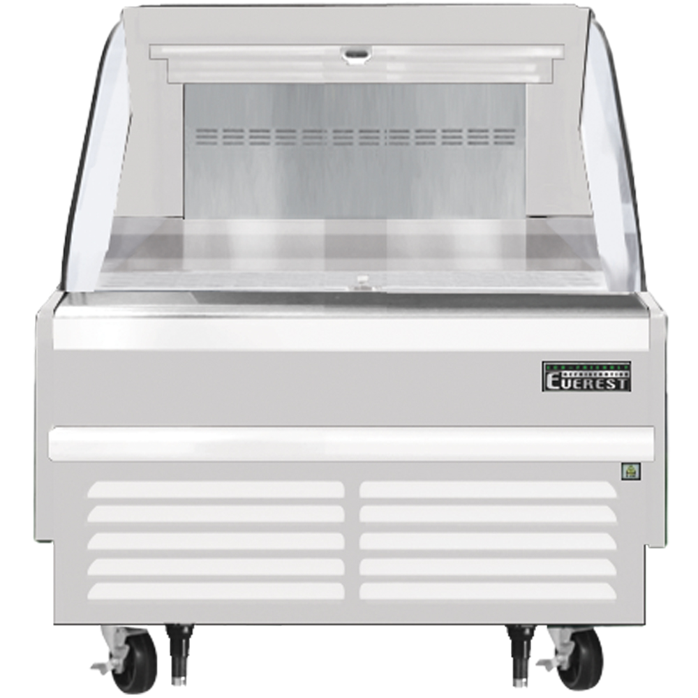 Everest Horizontal Open Air Merchandiser, 37 1/4" Length, 34 1/4" Depth, 41" Height - White Exterior Model EOMH-36-W-35-S