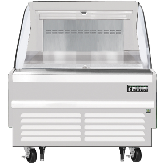 Everest Horizontal Open Air Merchandiser, 37 1/4" Length, 34 1/4" Depth, 41" Height - White Exterior Model EOMH-36-W-35-S