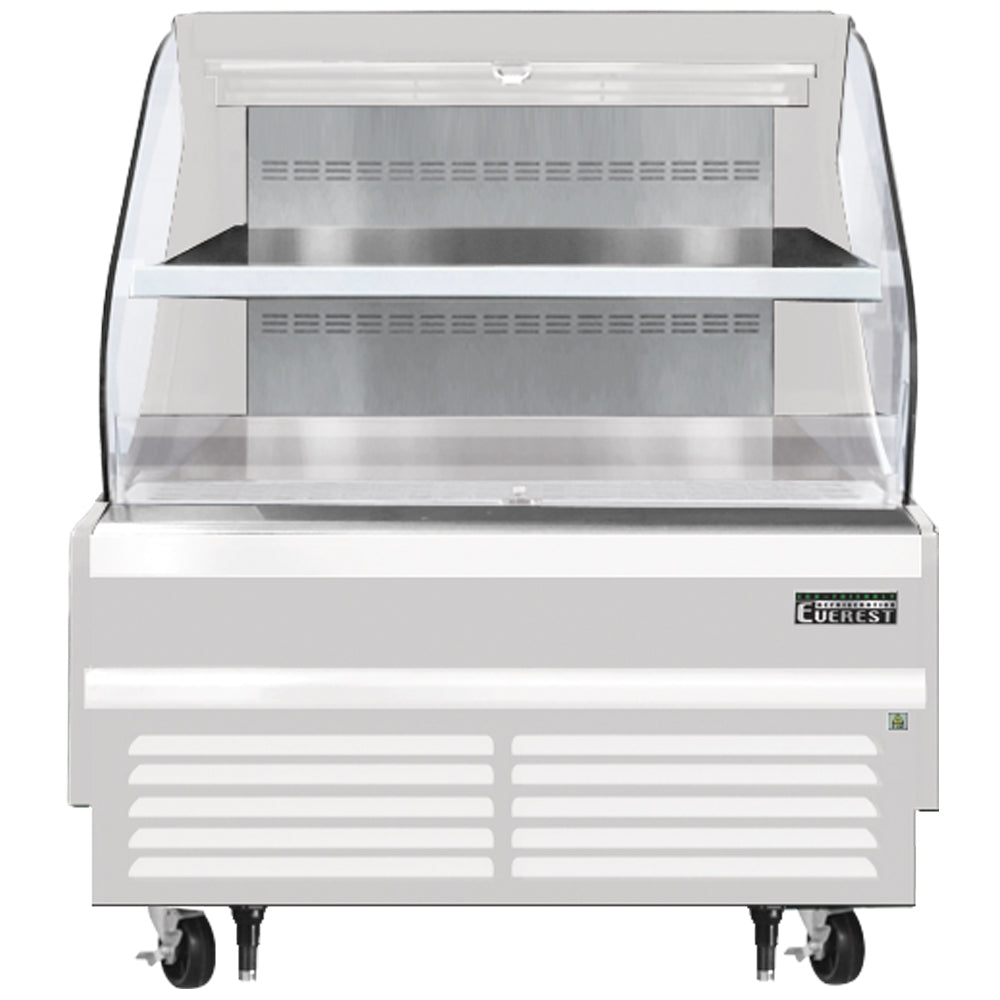 Everest Horizontal Open Air Merchandiser, 48" Length, 34 1/4" Depth, 46" Height - White Exterior Model EOMH-48-W-35-T