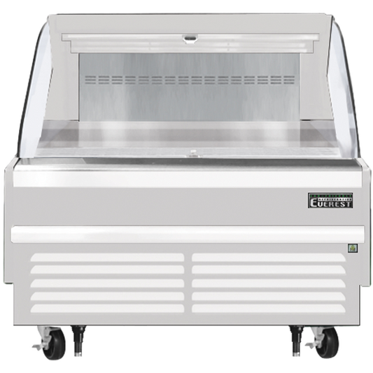 Everest Horizontal Open Air Merchandiser, 48" Length, 34 1/4" Depth, 41" Height - White Exterior Model EOMH-48-W-35-S