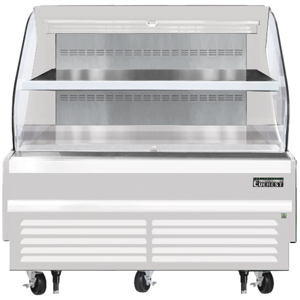 Everest Horizontal Open Air Merchandiser, 60" Length, 34 1/4" Depth, 46" Height - White Exterior Model EOMH-60-W-35-T